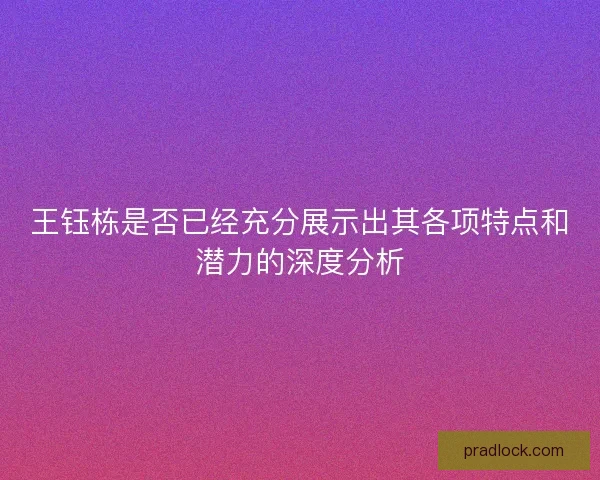 王钰栋是否已经充分展示出其各项特点和潜力的深度分析 王钰栋是否已经充分展示出其各项特点和潜力的深度分析